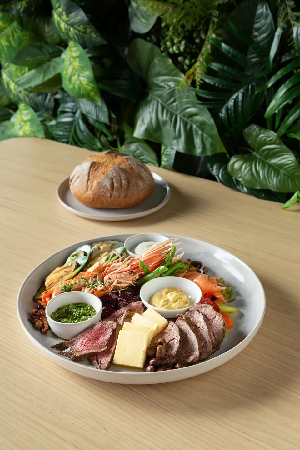A New Zealand-style platter with a selection of local foods.