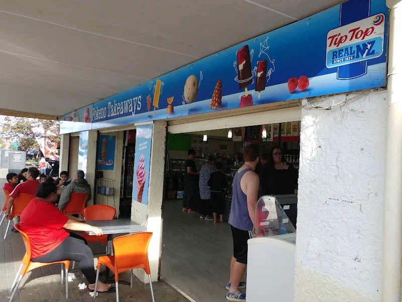 Pōkeno Takeaways shopfront famous for generous multi-scoop Tip Top ice creams.