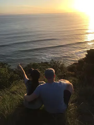 Dramatic coastal drop-off and ocean view from the Te Toto Gorge lookout near Raglan.