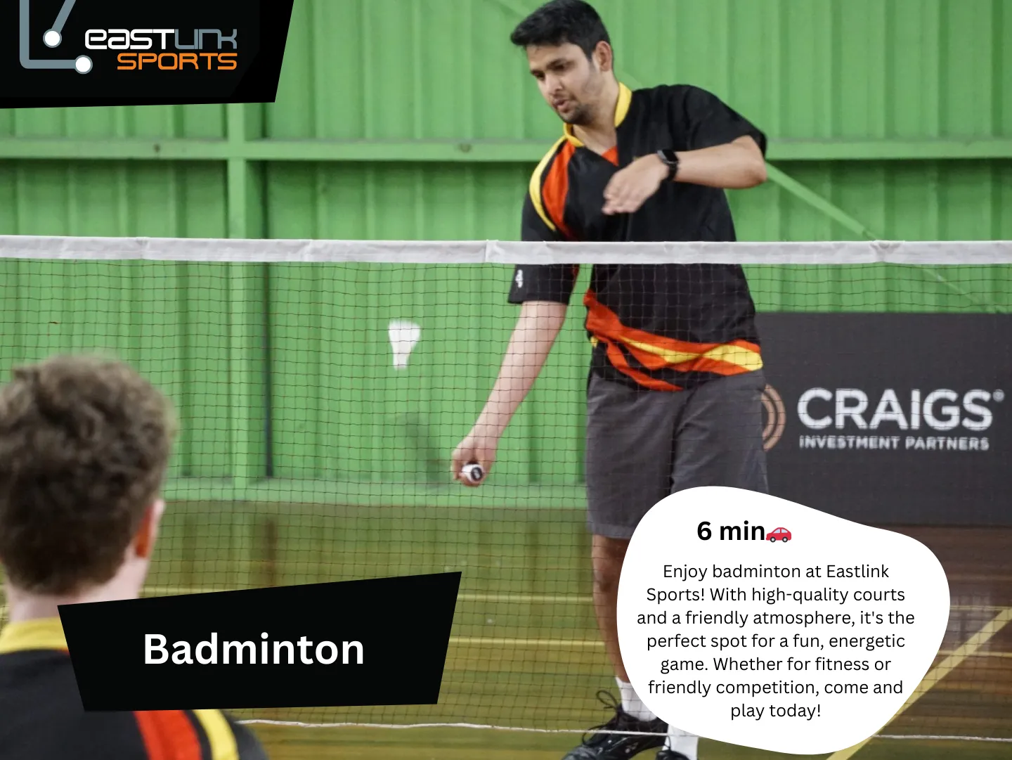 Original guidebook panel: eastlink sports badminton hamilton