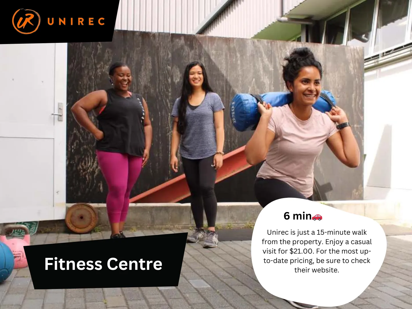 Original guidebook panel: unirec fitness centre waikato university