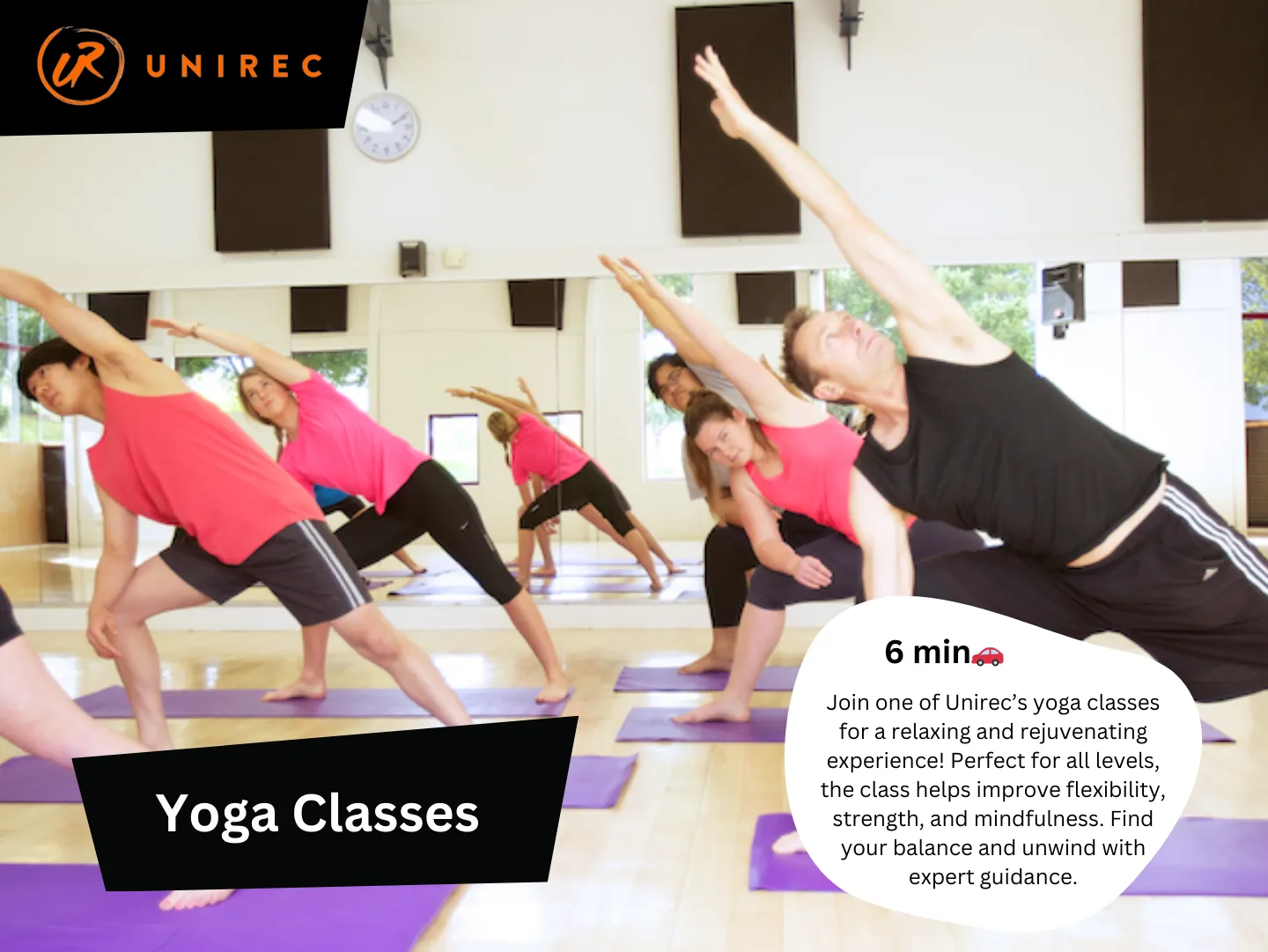 Original guidebook panel: unirec yoga classes hamilton