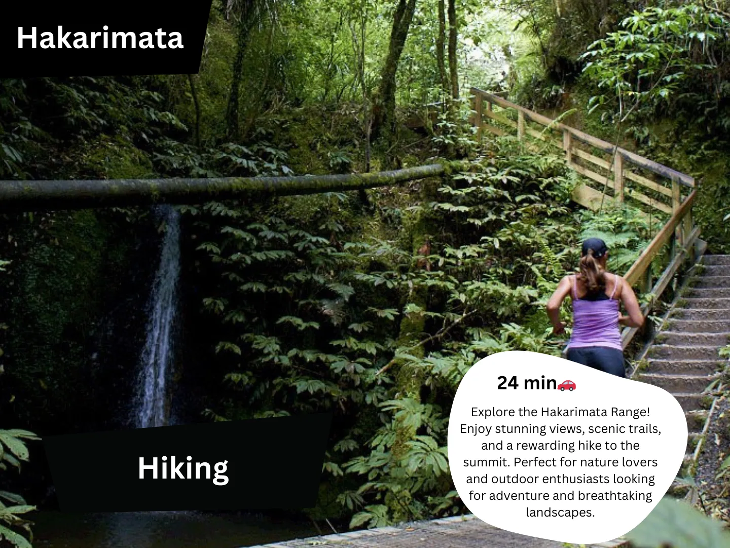 Original guidebook panel: hakarimata summit hiking trail