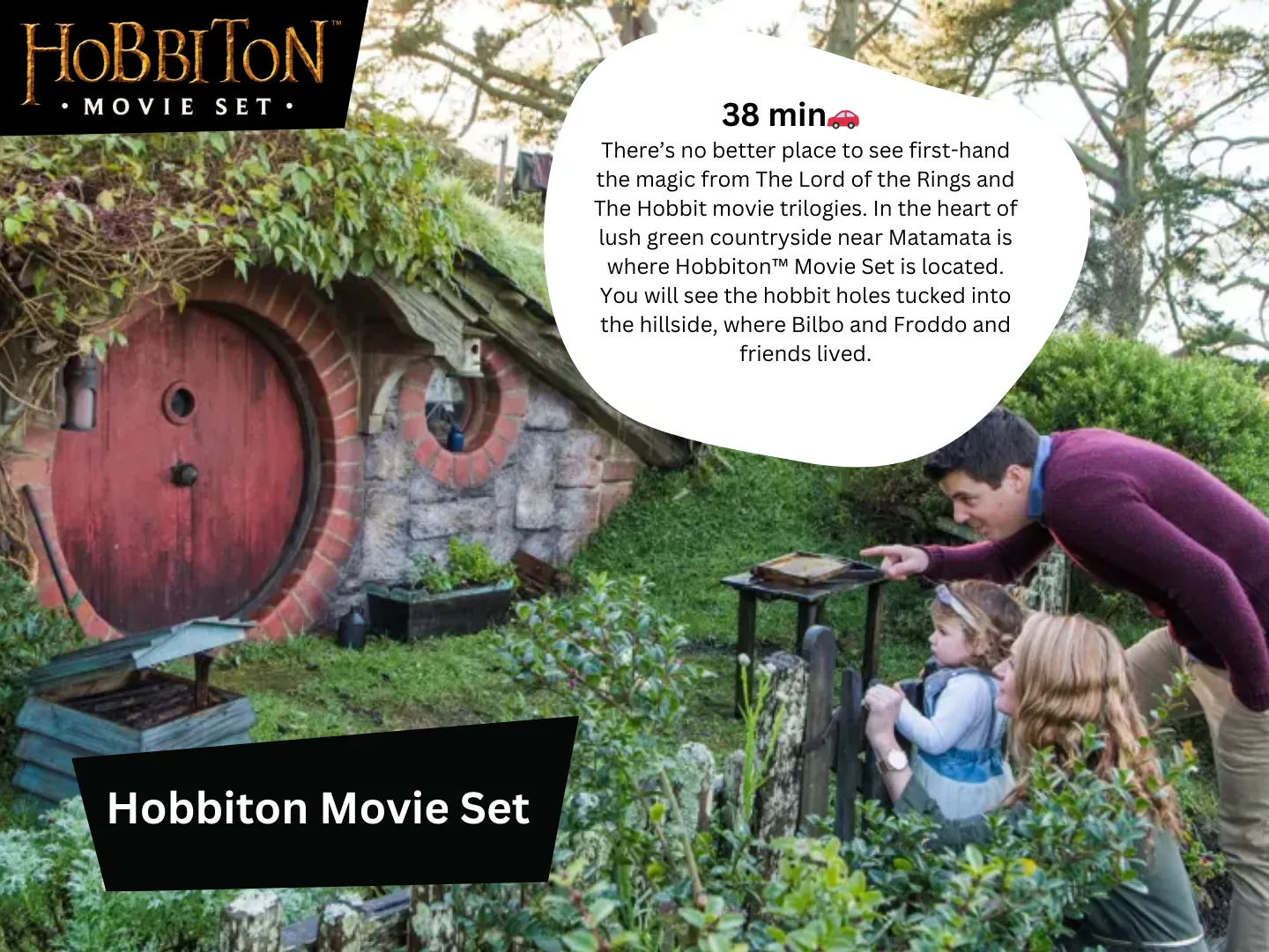 Original guidebook panel: hobbiton movie set matamata tour