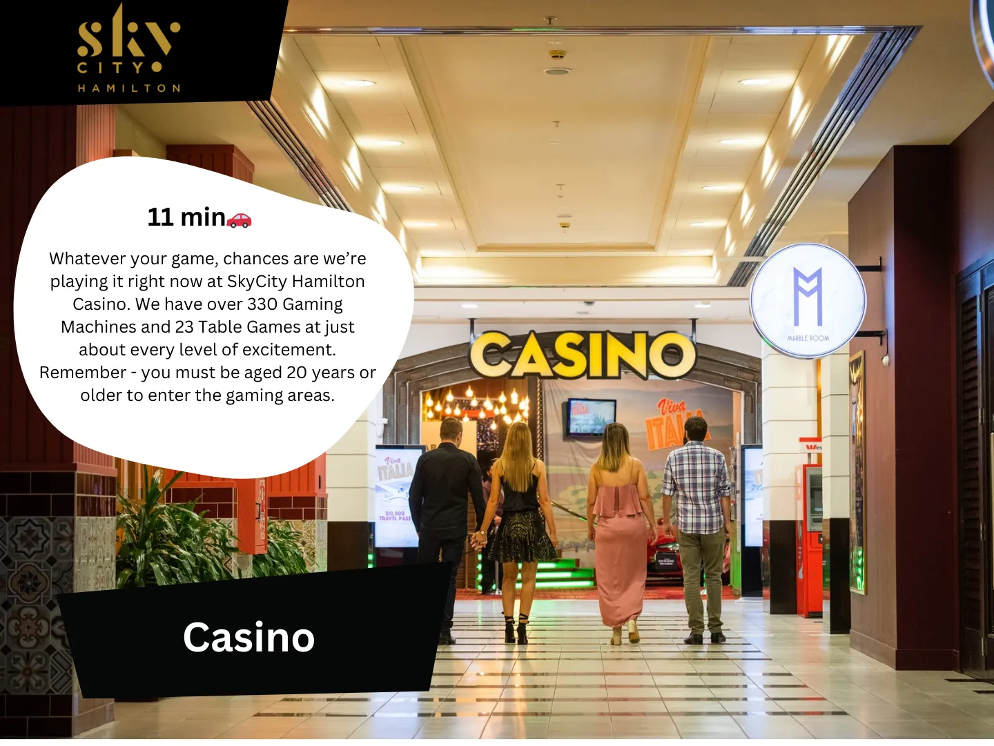 Original guidebook panel: skycity hamilton casino entertainment